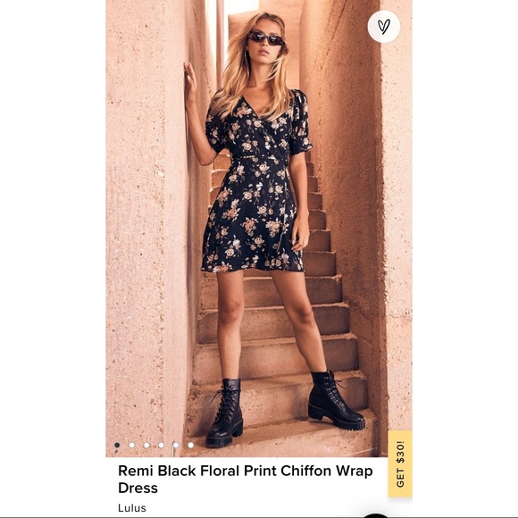 🆕Lulu’s Floral Print Wrap Dress - Picture 2 of 9